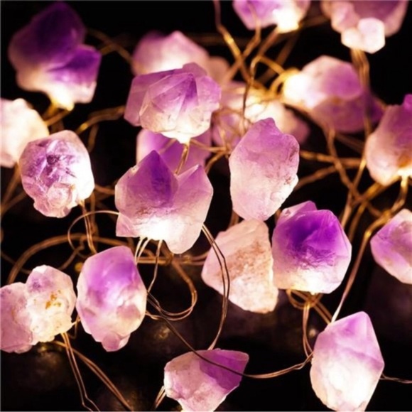 Decorative Lights Plus Amethyst LED String Lights Battery Operated with Remote - Picture 4 of 6